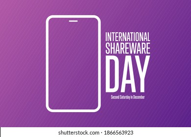 International Shareware Day. Second Saturday in December. Holiday concept. Template for background, banner, card, poster with text inscription. Vector EPS10 illustration