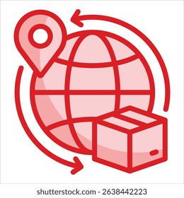 International Shipping Icon Element For Design