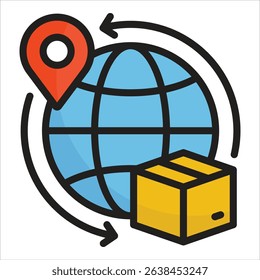 International Shipping Icon Element For Design