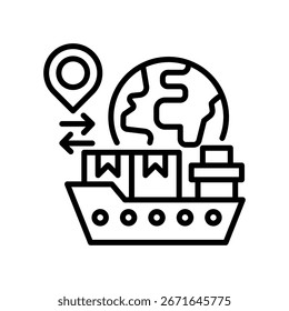International Shipping Icon Line Vector Illustration