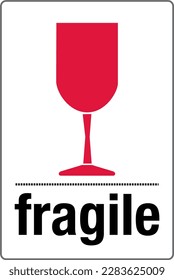International Shipping Pictorial Labels Fragile Glass Symbol