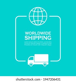 International shipping vector poster design, abstract web design element for website or presentation