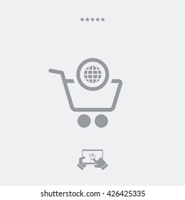 International shopping flat icon