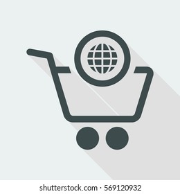 International shopping flat icon