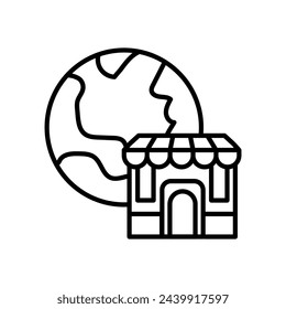 Icono de Compras Internacionales en vector. Logotipo
