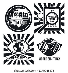 International sight day banner set. Simple illustration of international sight day vector banner set for web design