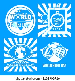 International sight day banner set. Simple illustration of international sight day vector banner set for web design