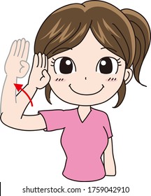 International sign language - Hello (Woman)