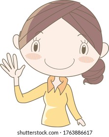 International sign language, Number five (Woman)
