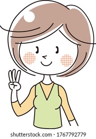 International sign language, Number three (Woman)