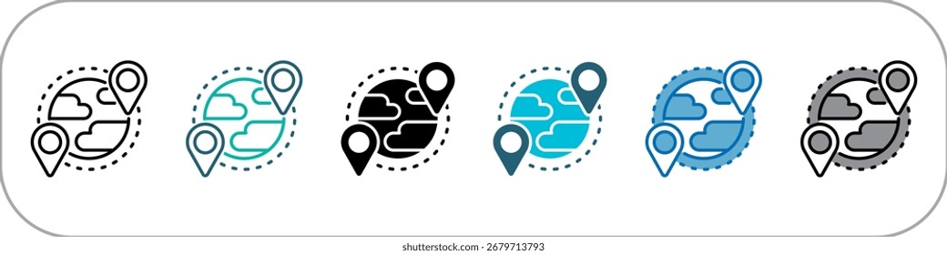 Internationale Einzelsymbolpaket-Multystyte-Illustration