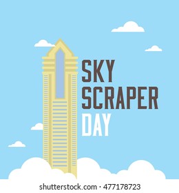 International Skyscraper Day Logo Design Template. Vector Illustration. flat style design