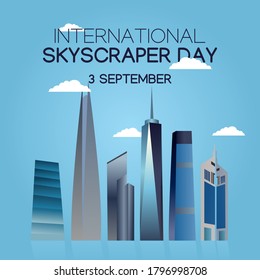 International Skyscraper Day Vector Illustration 