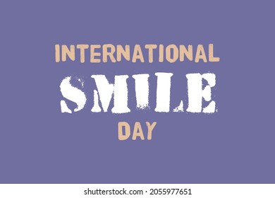 International Smile Day typography vector design.  