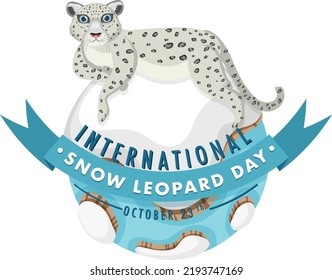 International Snow Leopard Day Banner Design illustration