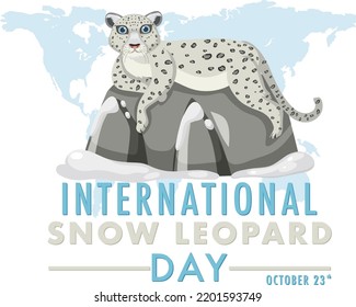 International Snow Leopard Day Banner Design Illustration