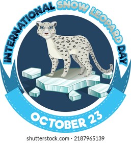International snow leopard day illustration