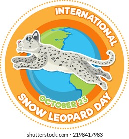 International snow leopard day illustration