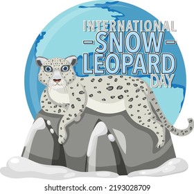Ilustración del concepto del logotipo del leopardo de las nieves internacional