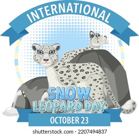 International Snow Leopard Logo Concept Illustration