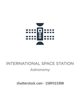 International space station icon vector. Trendy flat international space station icon from astronomy collection isolated on white background. Vector illustration can be used for web and mobile graphic