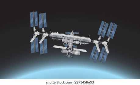 International Space Station (ISS) in Space illustration