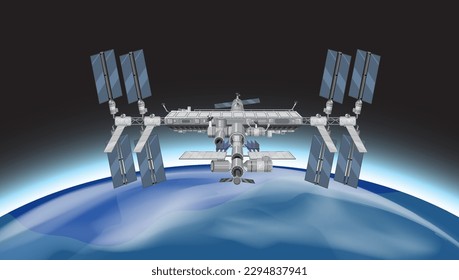 International Space Station (ISS) in Space illustration