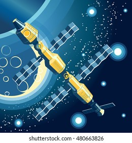 International Space Station. Vector Illustration.