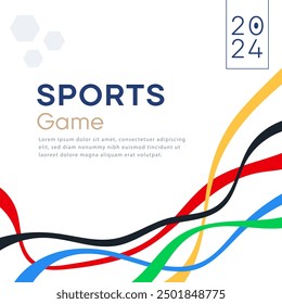 Fondo del concepto de celebración de eventos deportivos internacionales. Juego de deportes. Diseño de celebración del día nacional e internacional del deporte. fondo deportivo y dinámico con un tema deportivo