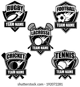 International sports badge icon symbol set EPS 10 vector, grouped for easy editing. No open shapes or paths.