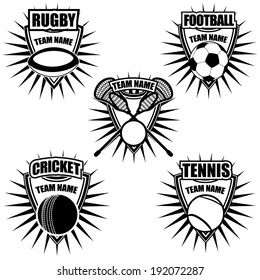 International sports badge icon symbol set EPS 10 vector, grouped for easy editing. No open shapes or paths.