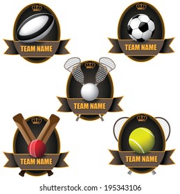 International sports badge icon symbol set. EPS 10 vector.