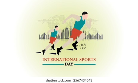 International Sports Day, National sports day players movement silhouette, it is just a sports background shape. It is one kind of athlete, football, team, tennis, fitness, athletic iconic silhouette.