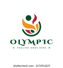 International sports olympics vector logo concept design template