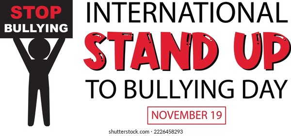 International stand up to bullying day banner design illustration