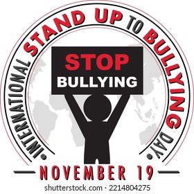 International stand up to bullying day poster design illustration