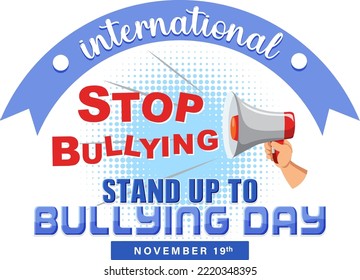 International stand up to bullying day poster design illustration