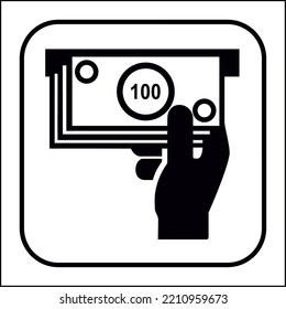 International Standard Public Information Signs Cash Service Or Cash Dispenser Or ATM Automatic Teller Machine