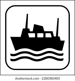 International Standard Public Information Signs Pictogram Commercial Facilities Port or ships or ferries or boats