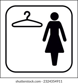 International standard public information signs label icon pictogram for Women’s changing room