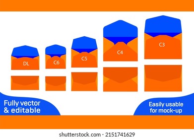 International standard sizes envelope dieline template