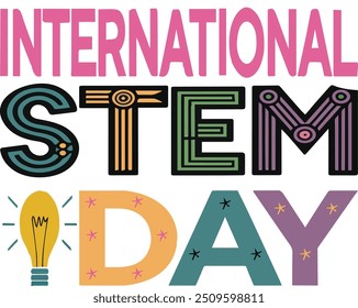 International STEM Day Vector Style Art Illustration
