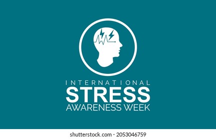 International Stress Awareness Week Banner Design In White Background. Vector Template