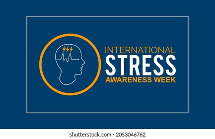 International Stress Awareness Week Banner Design In White Background. Vector Template