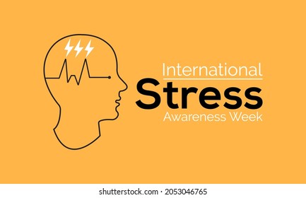 International Stress Awareness Week Banner Design In White Background. Vector Template