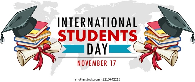 International Student Day Banner Design illustration