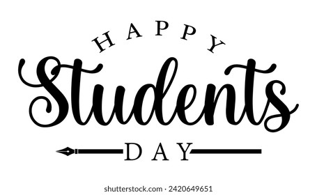 International student day lettering vector illustration.