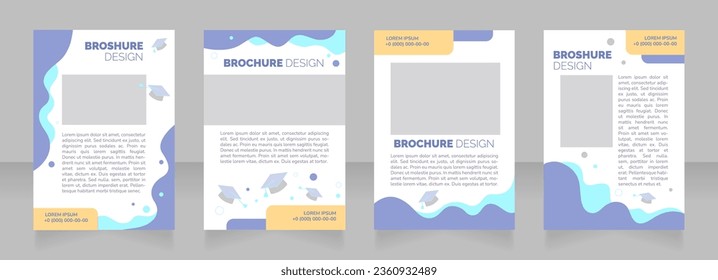 International students assistance blank brochure layout design. Vertical poster template set with empty copy space for text. Premade corporate reports collection. Editable flyer paper pages