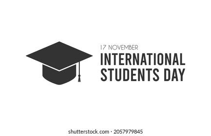 International Students Day. 17 November. Graduation hat icon. Flat design vector illustration isolated on white background.