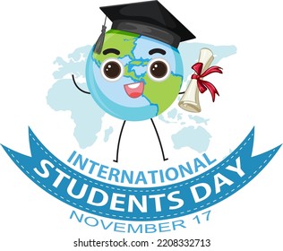 International Students Day Banner Design illustration